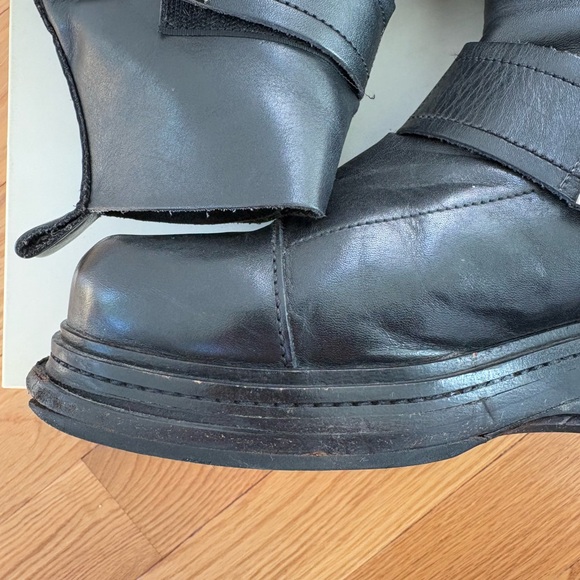 Dirk Bikkembergs Vintage 90s Black Leather Bondage Platform Boots EU 41 US 8 - Picture 16 of 16